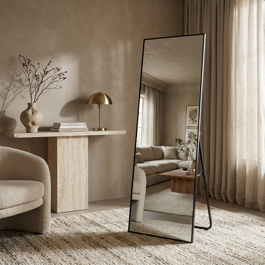 Grand miroir avec pied