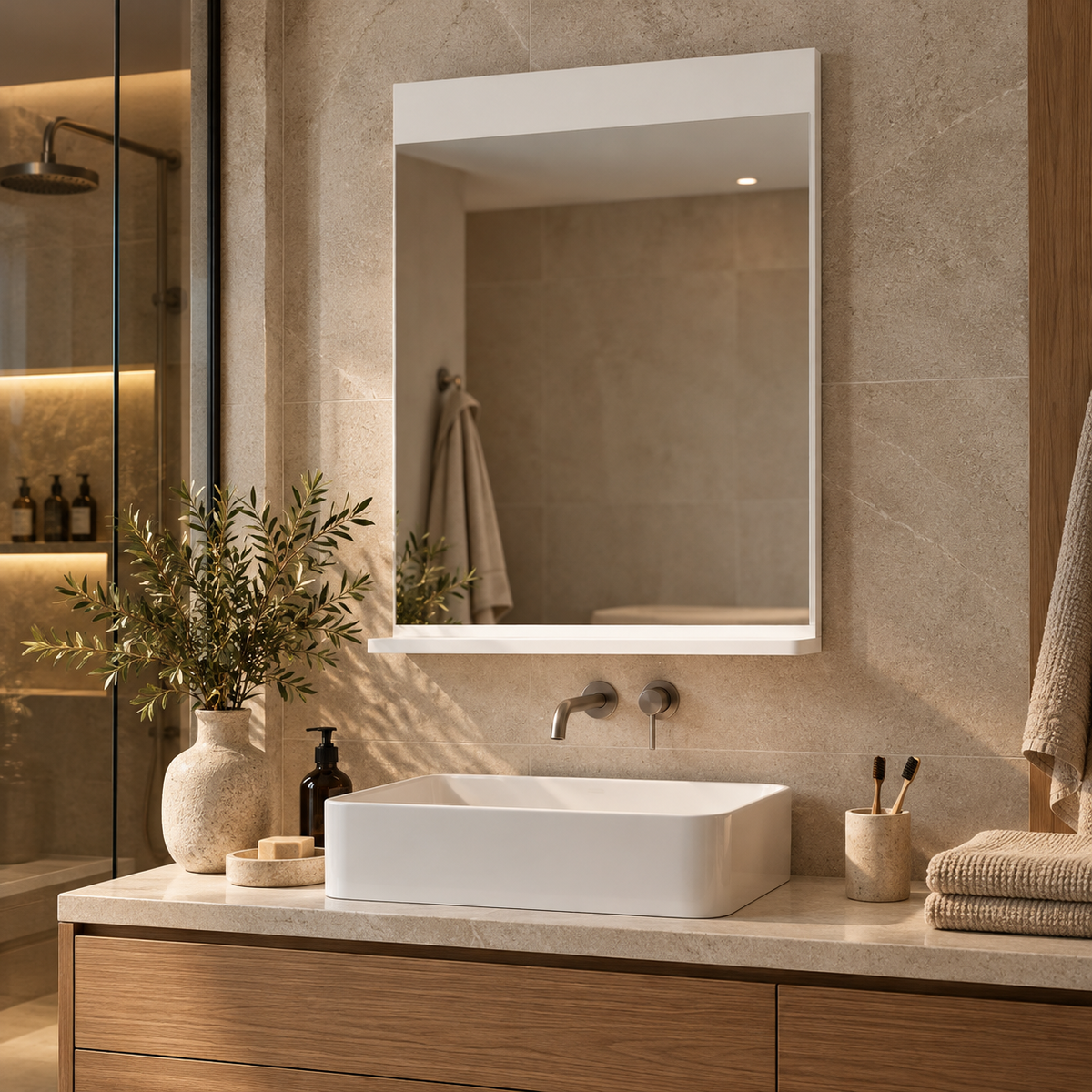 Miroir avec etagere salle de bain