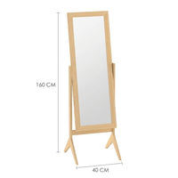 Miroir sur pied en bois