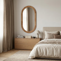 Miroir ovale en bois