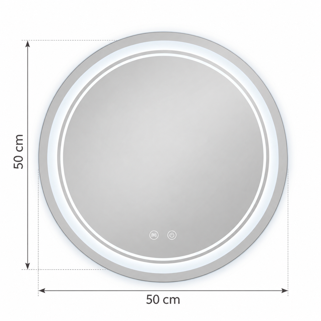Miroir rond avec led