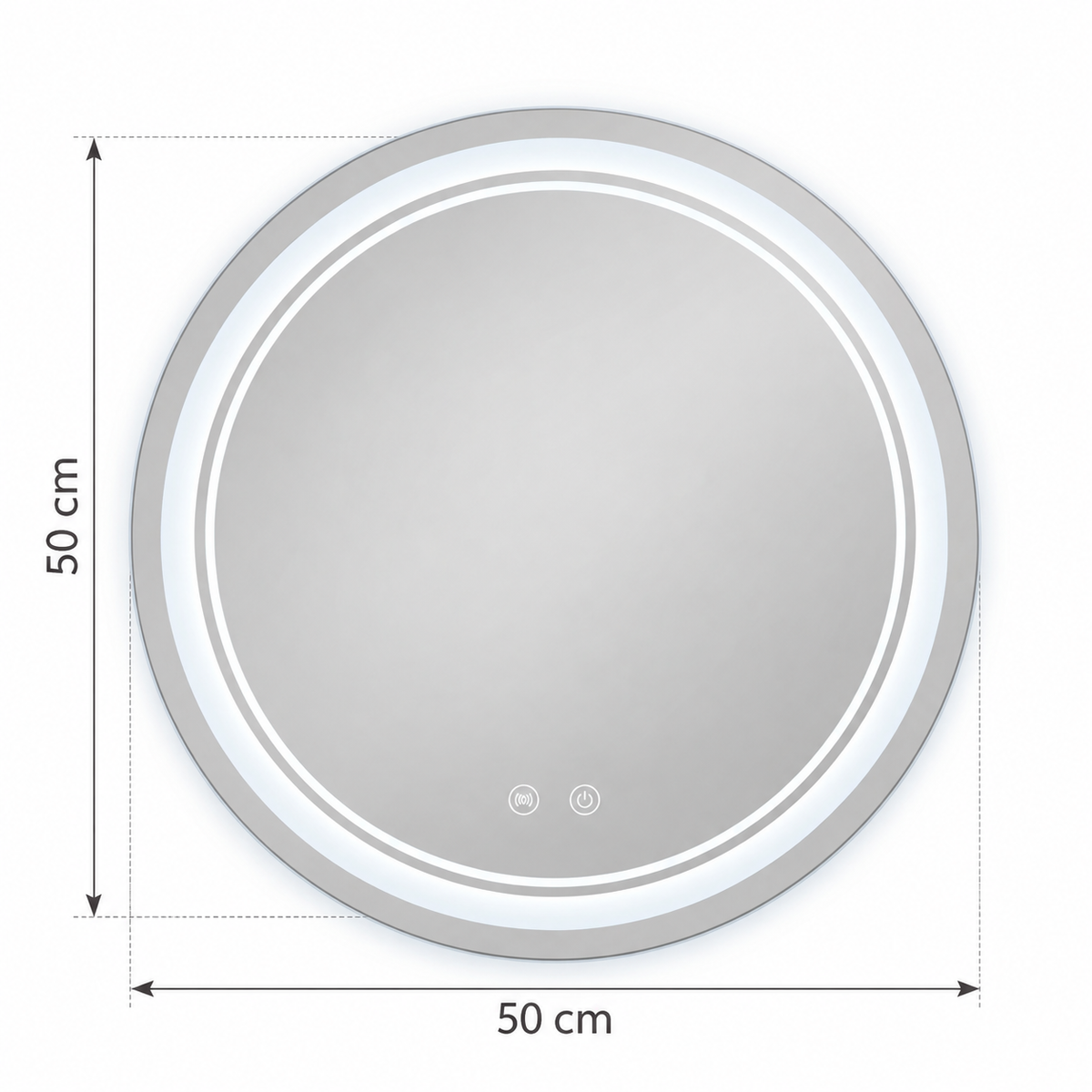 Miroir rond avec led