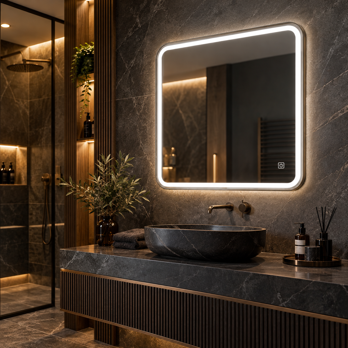 Miroir mural lumineux