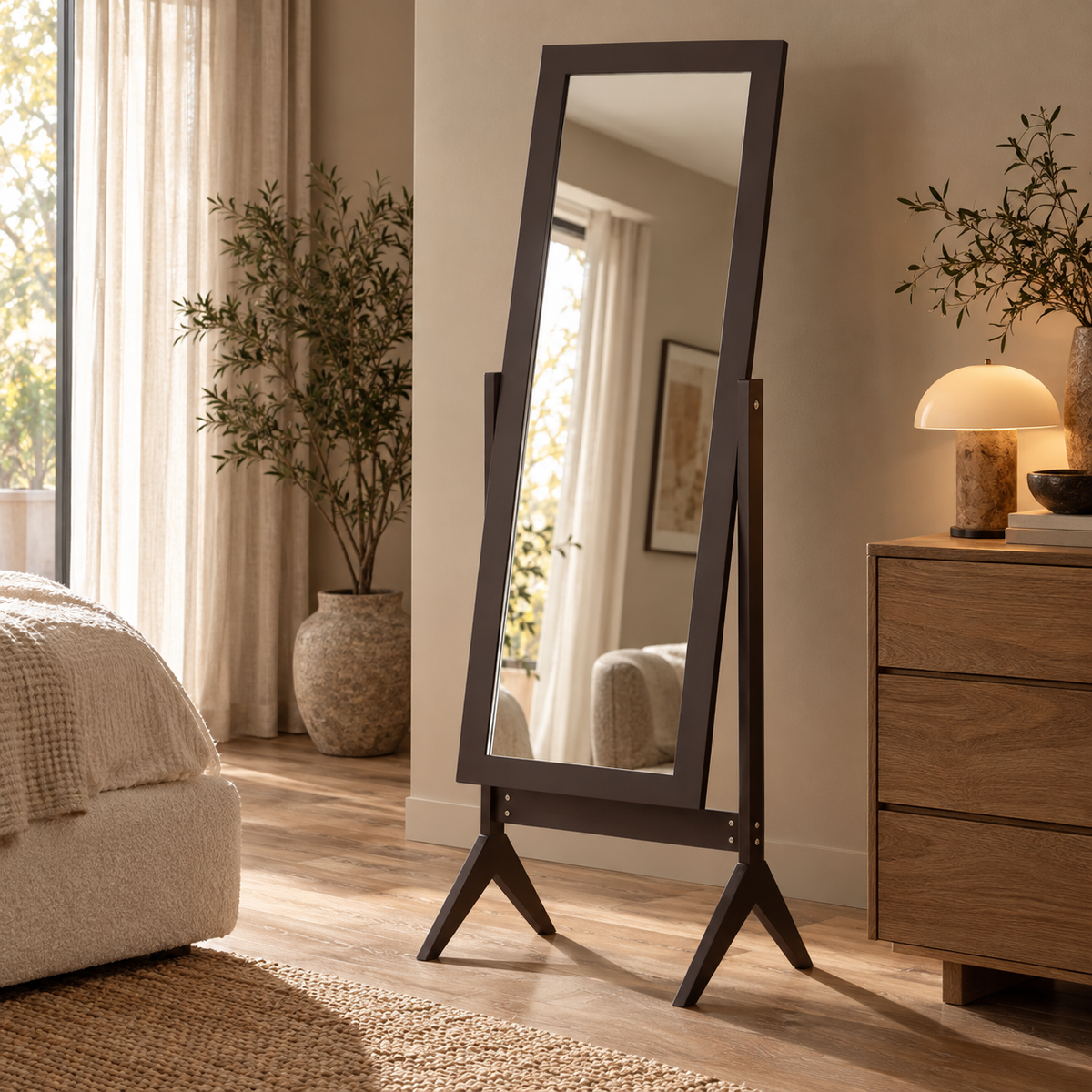 Petit miroir sur pied