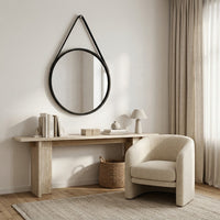 Miroir rond à lanière