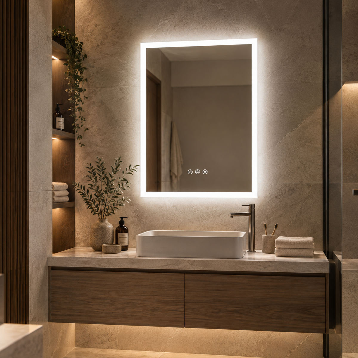Miroir lumineux rectangulaire