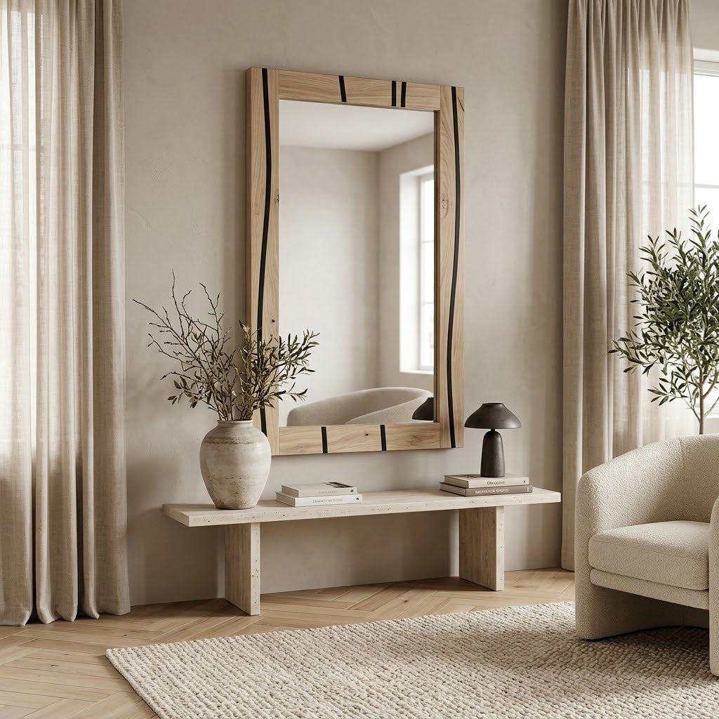 Miroir rectangulaire bois