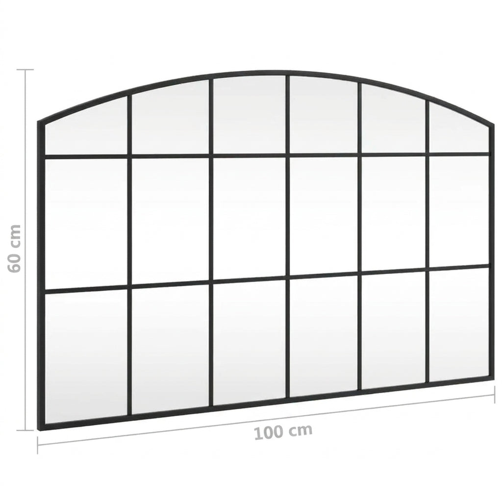 Miroir avec cadre en acier