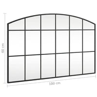 Miroir avec cadre en acier