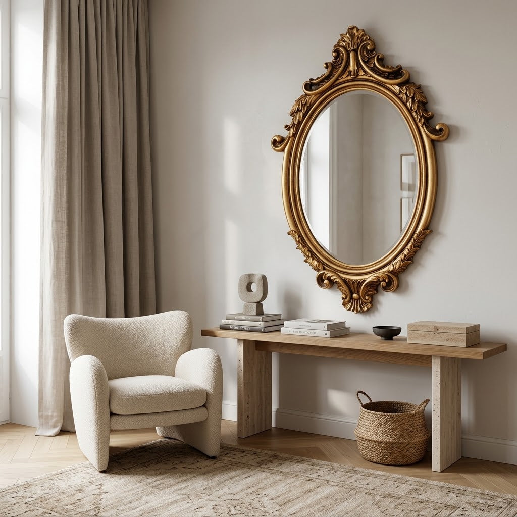 Miroir vintage doré