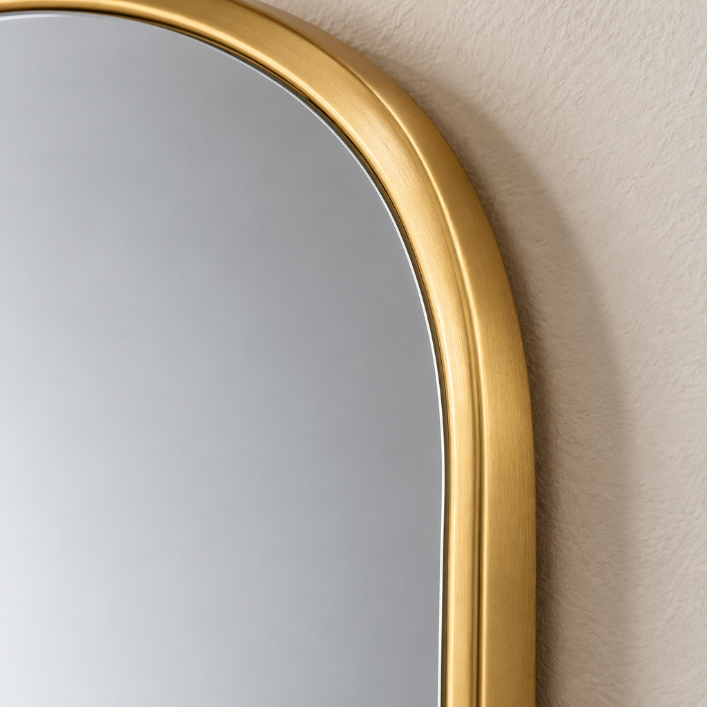 Miroir ovale doré