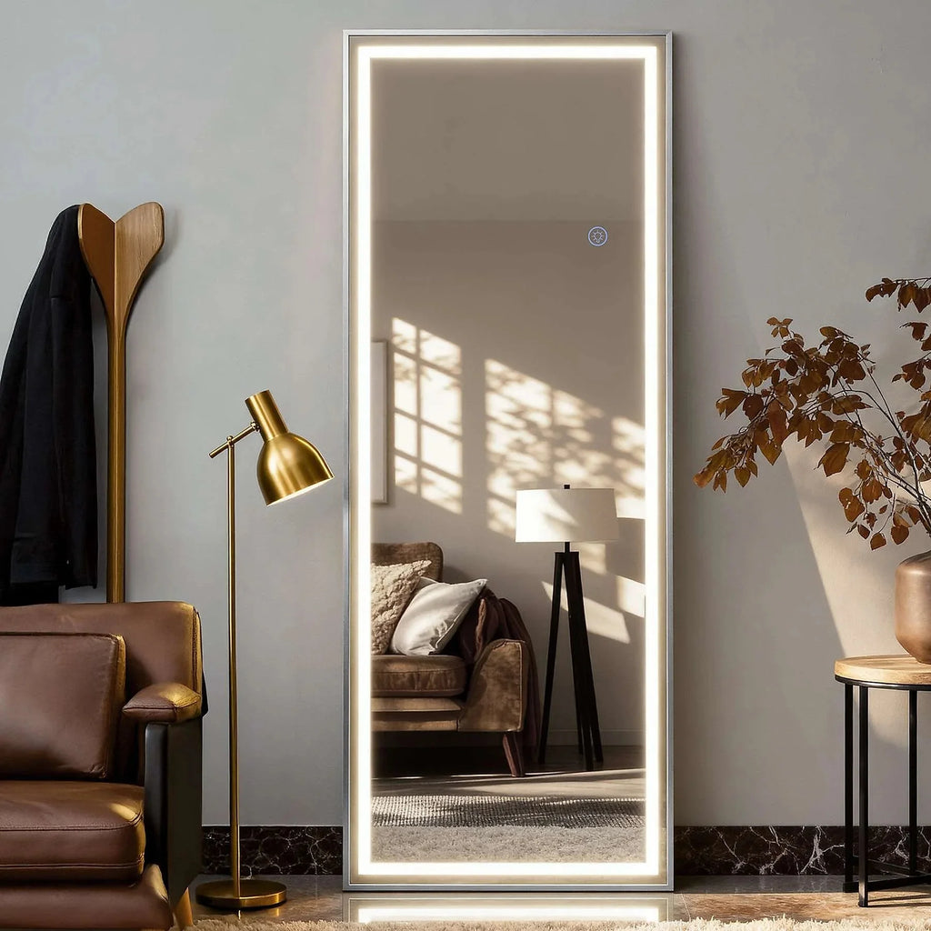 Miroir sur pied LED