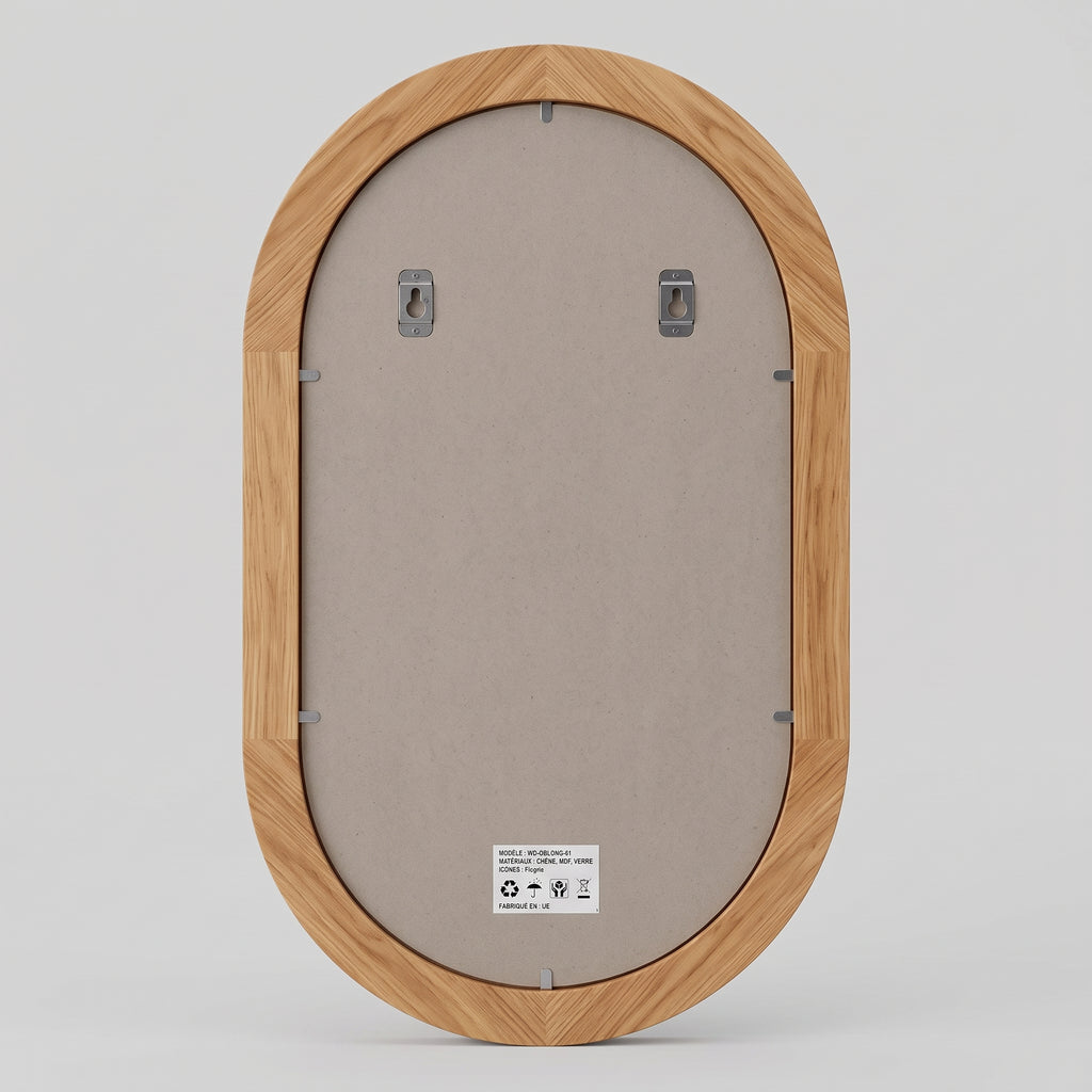Miroir ovale en bois