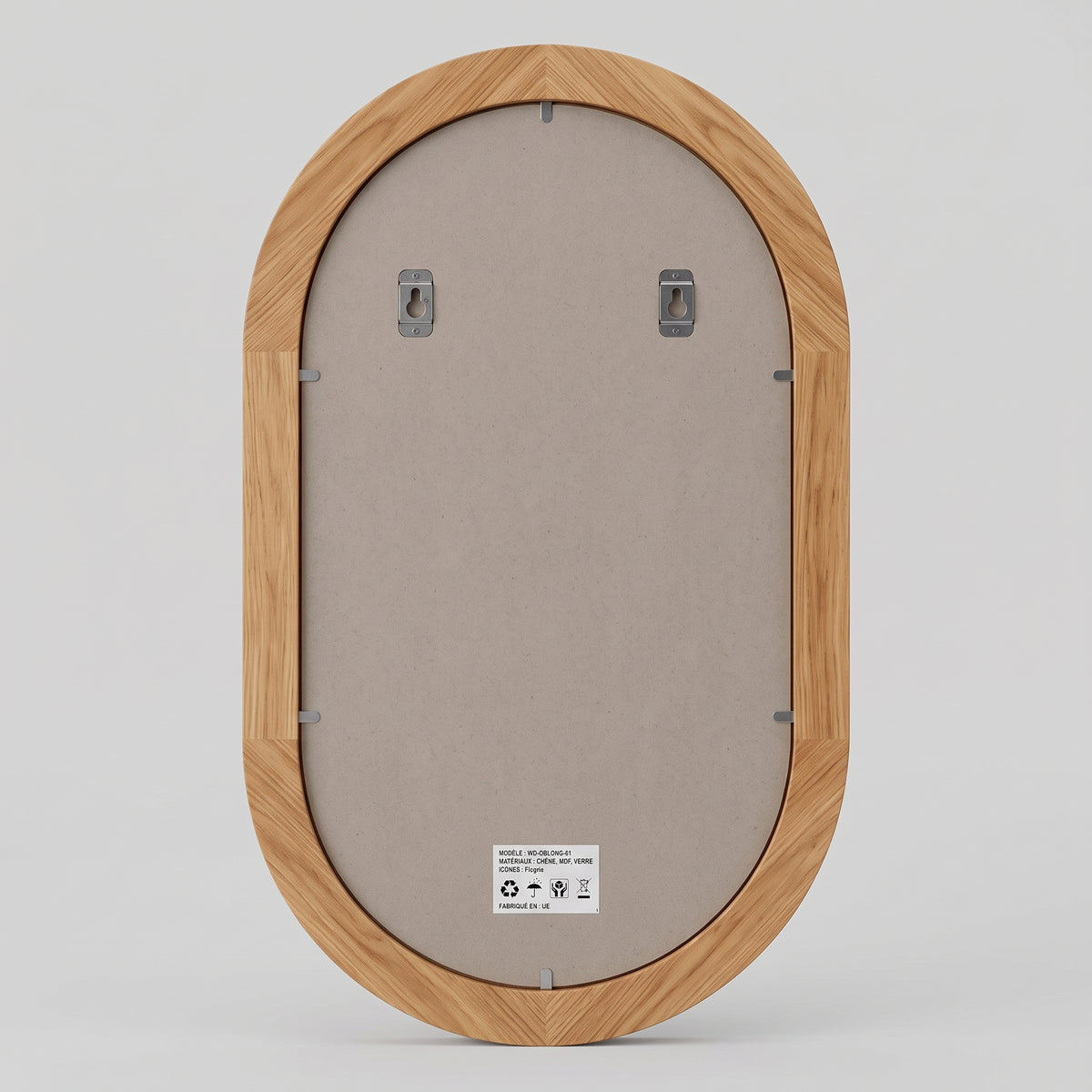 Miroir ovale en bois