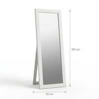 Miroir sur pied blanc