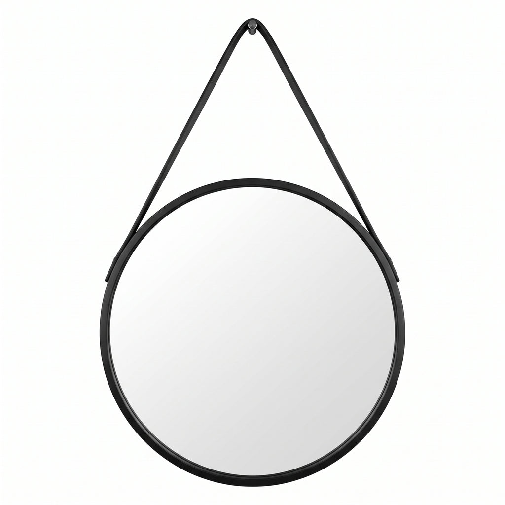 Miroir rond à lanière