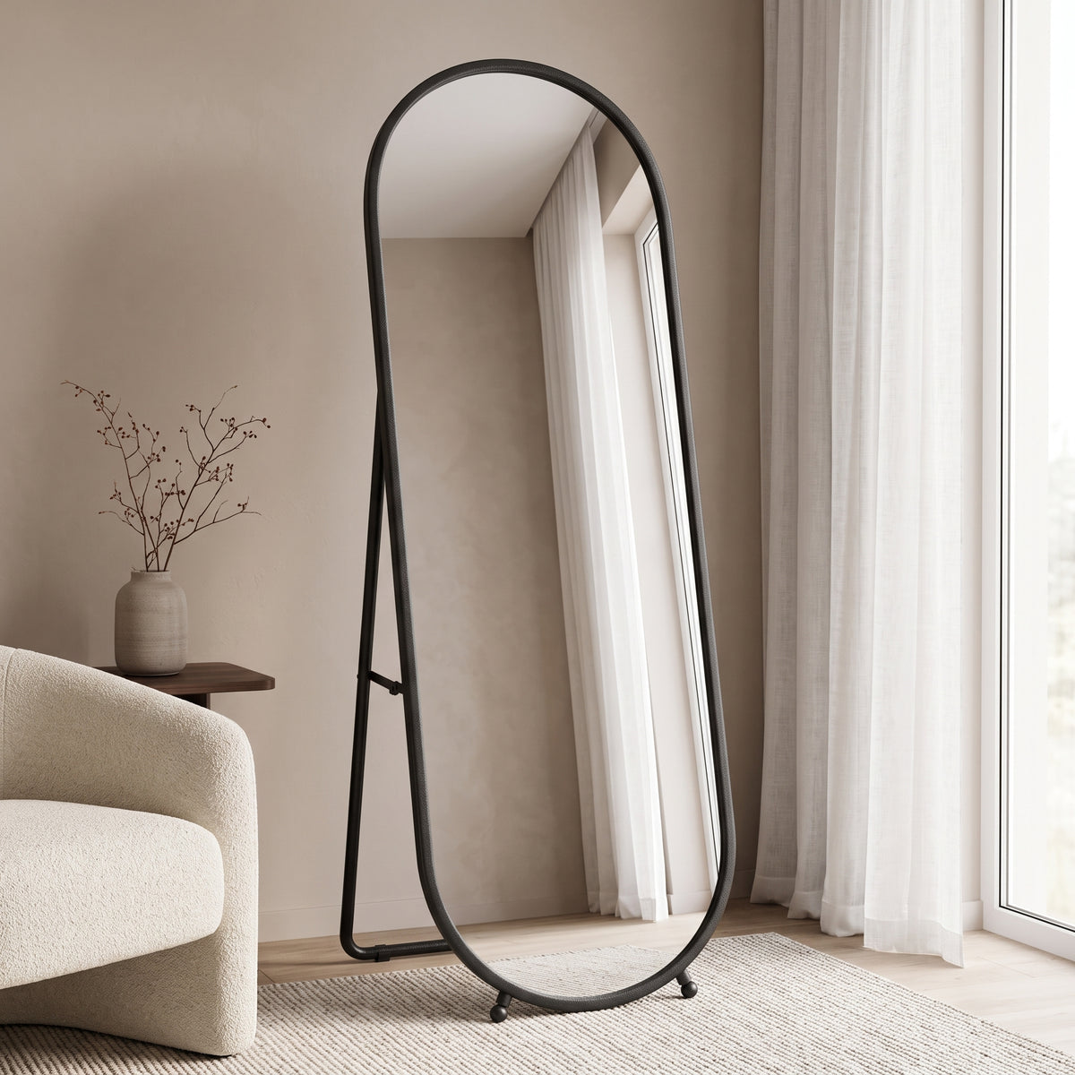 Grand miroir noir