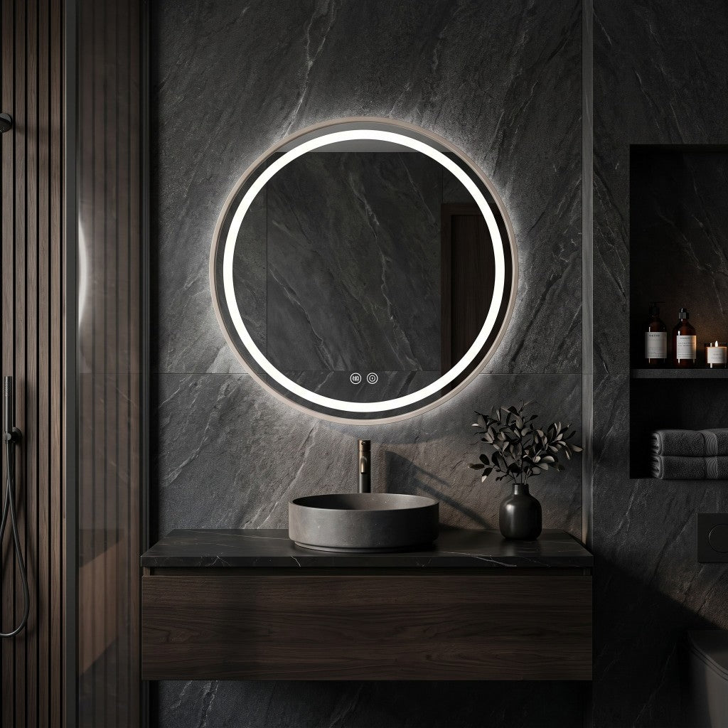 Miroir rond lumineux