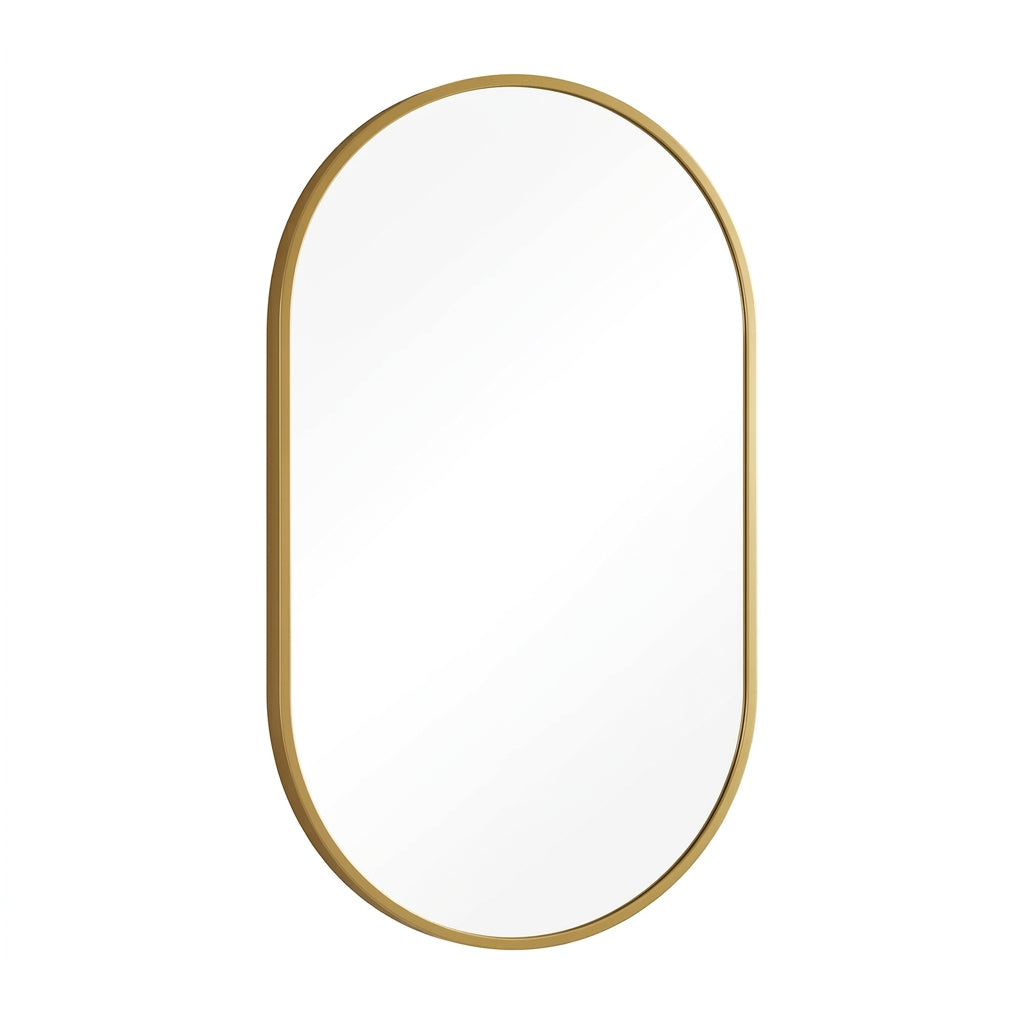 Miroir ovale doré