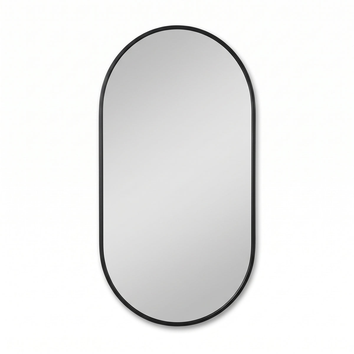 Miroir noir ovale