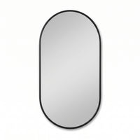 Miroir noir ovale