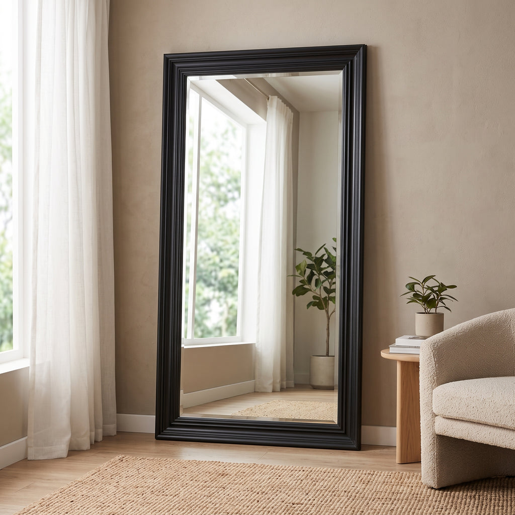 Grand miroir cadre bois