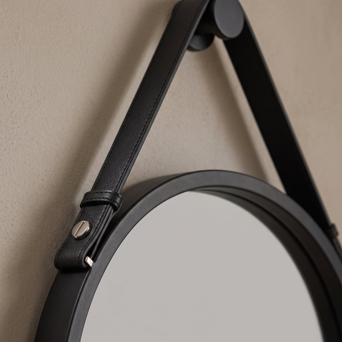 Miroir rond à lanière