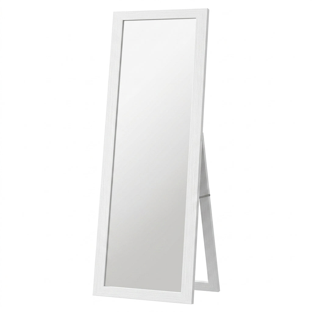 Miroir sur pied blanc