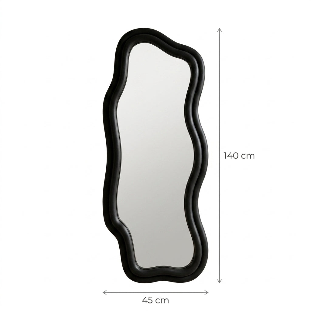 Miroir sur pied ondulé