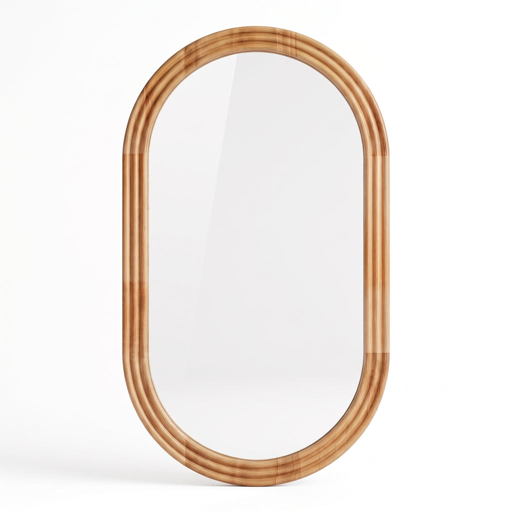 Miroir ovale en bois