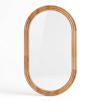 Miroir ovale en bois