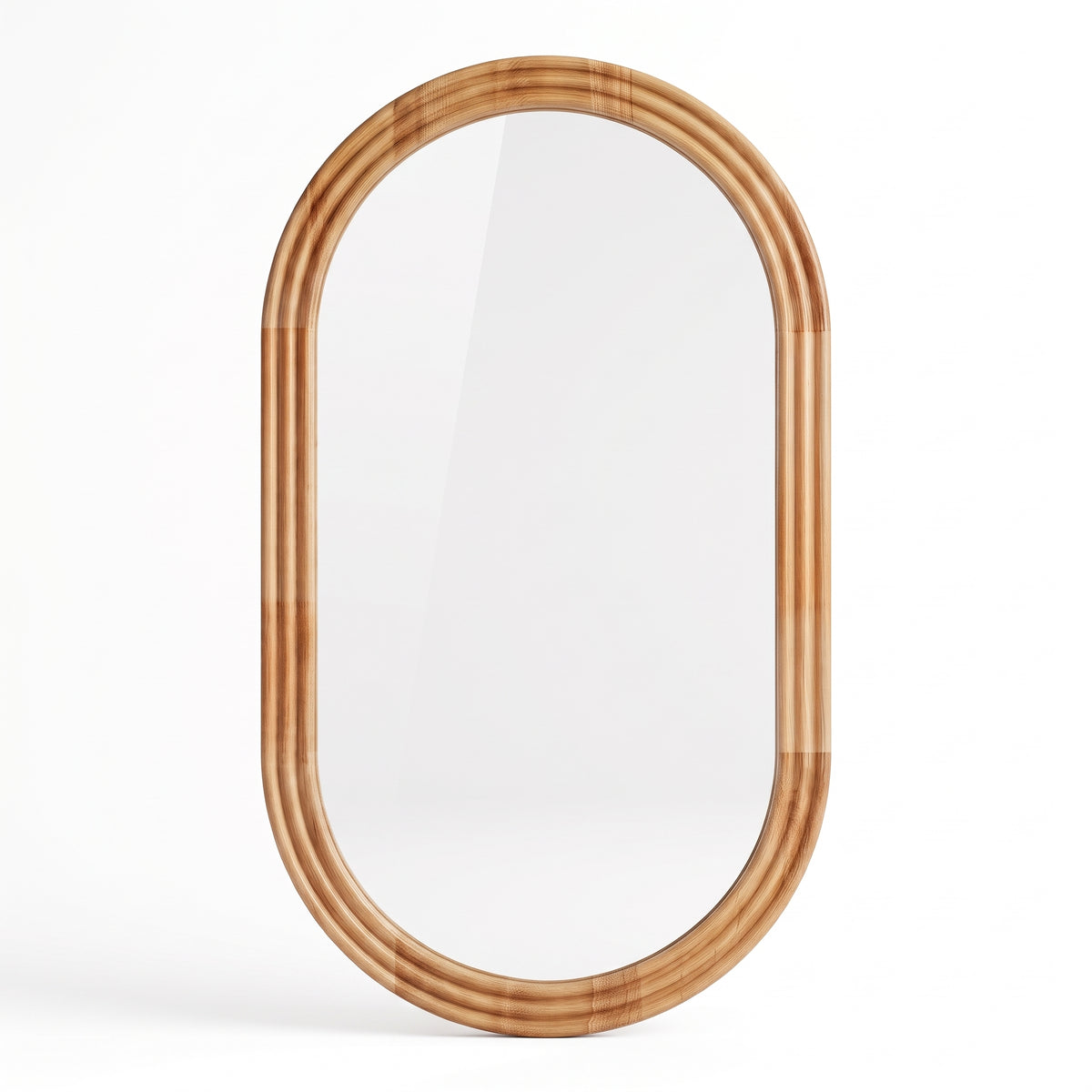 Miroir ovale en bois