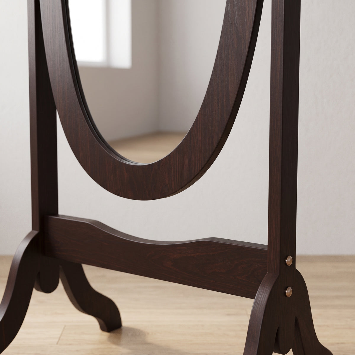 Miroir sur pied ovale