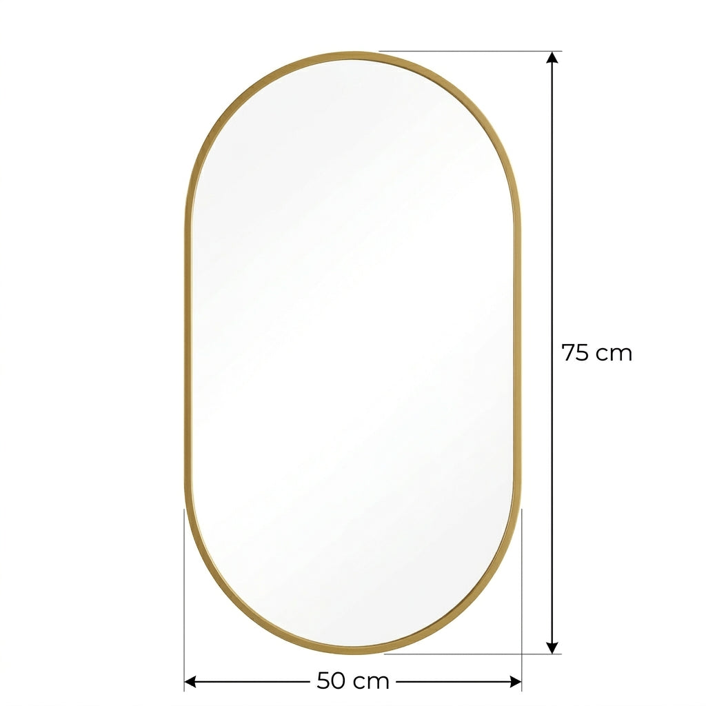 Miroir ovale doré