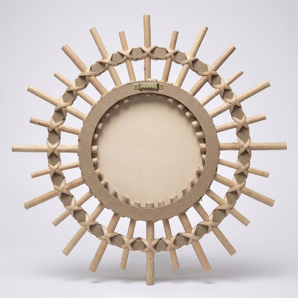 Miroir rond en bois
