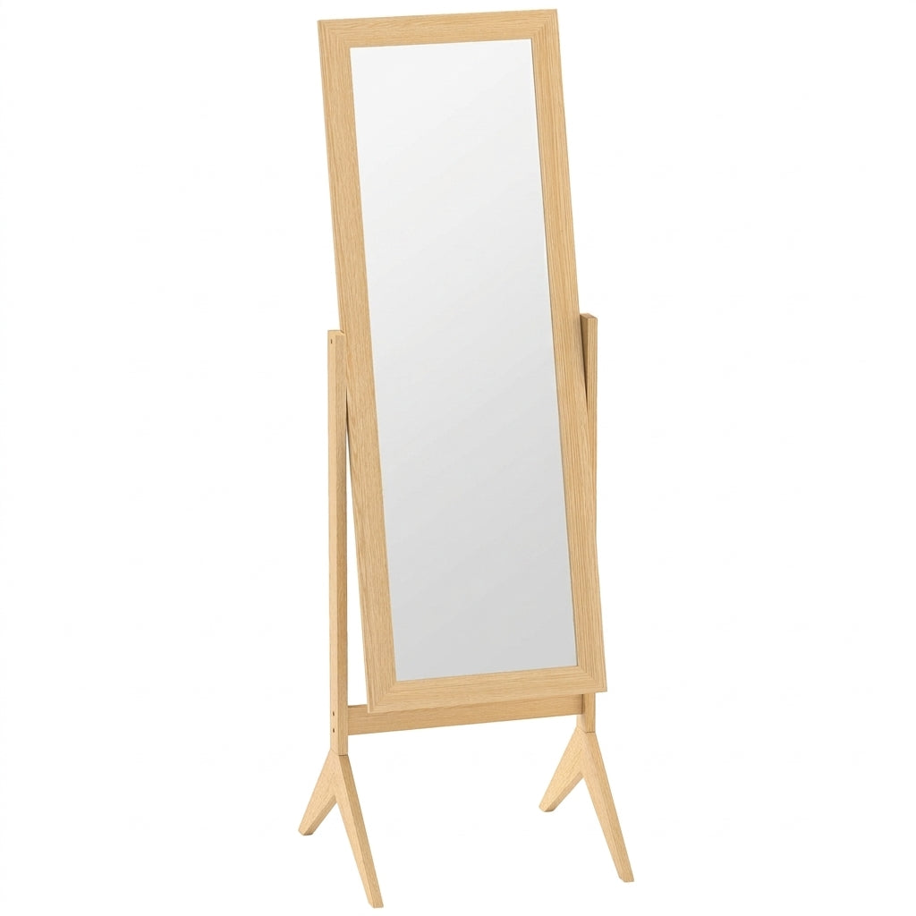 Miroir sur pied en bois