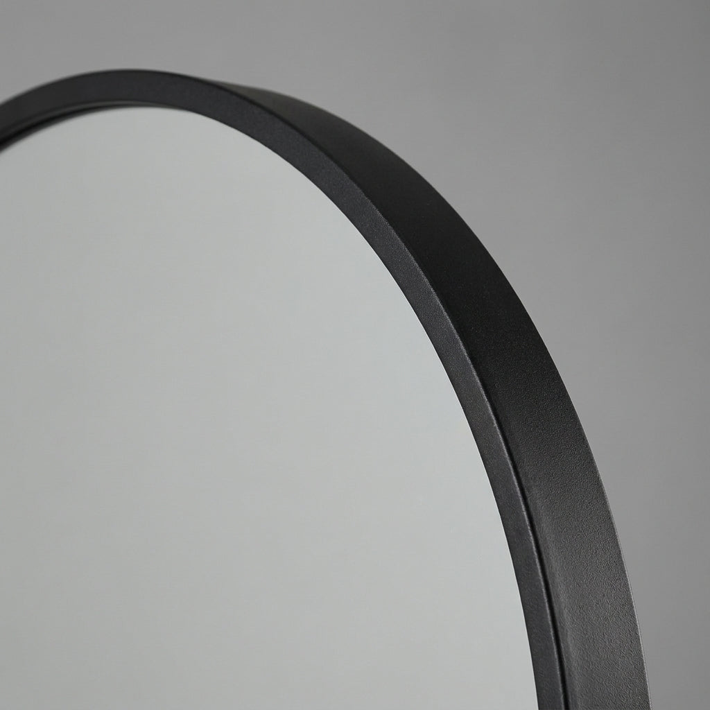 Miroir noir ovale