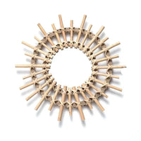 Miroir rond en bois