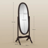 Miroir sur pied ovale