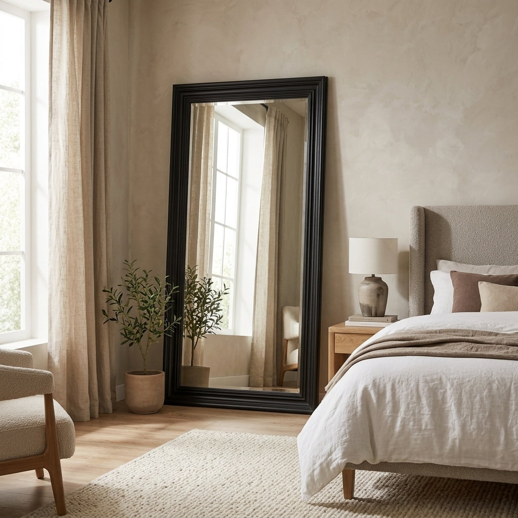Grand miroir cadre bois