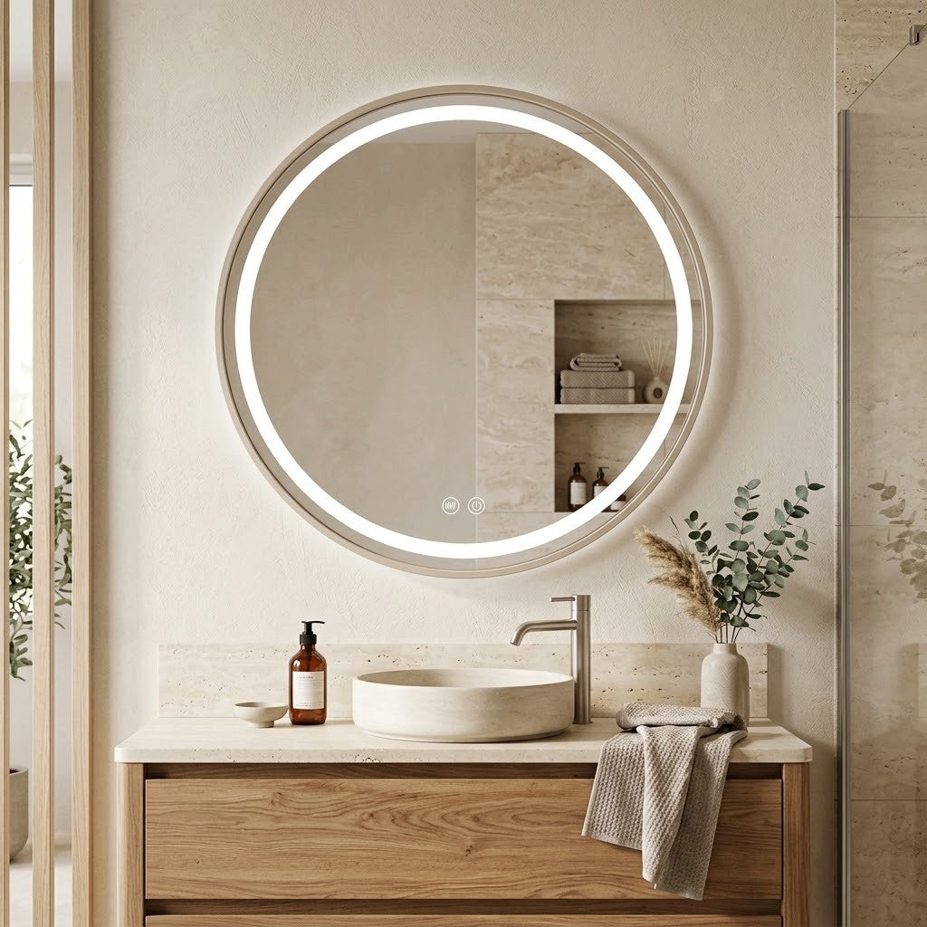 Miroir rond lumineux
