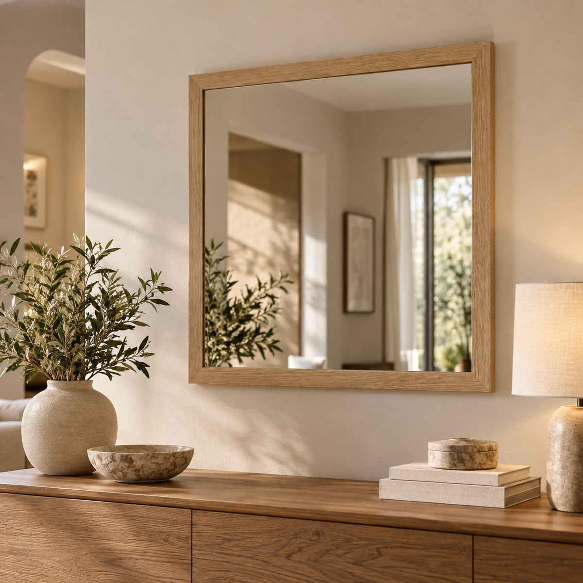 Miroir rectangulaire doré
