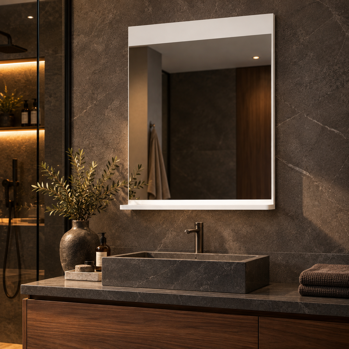 Miroir avec etagere salle de bain