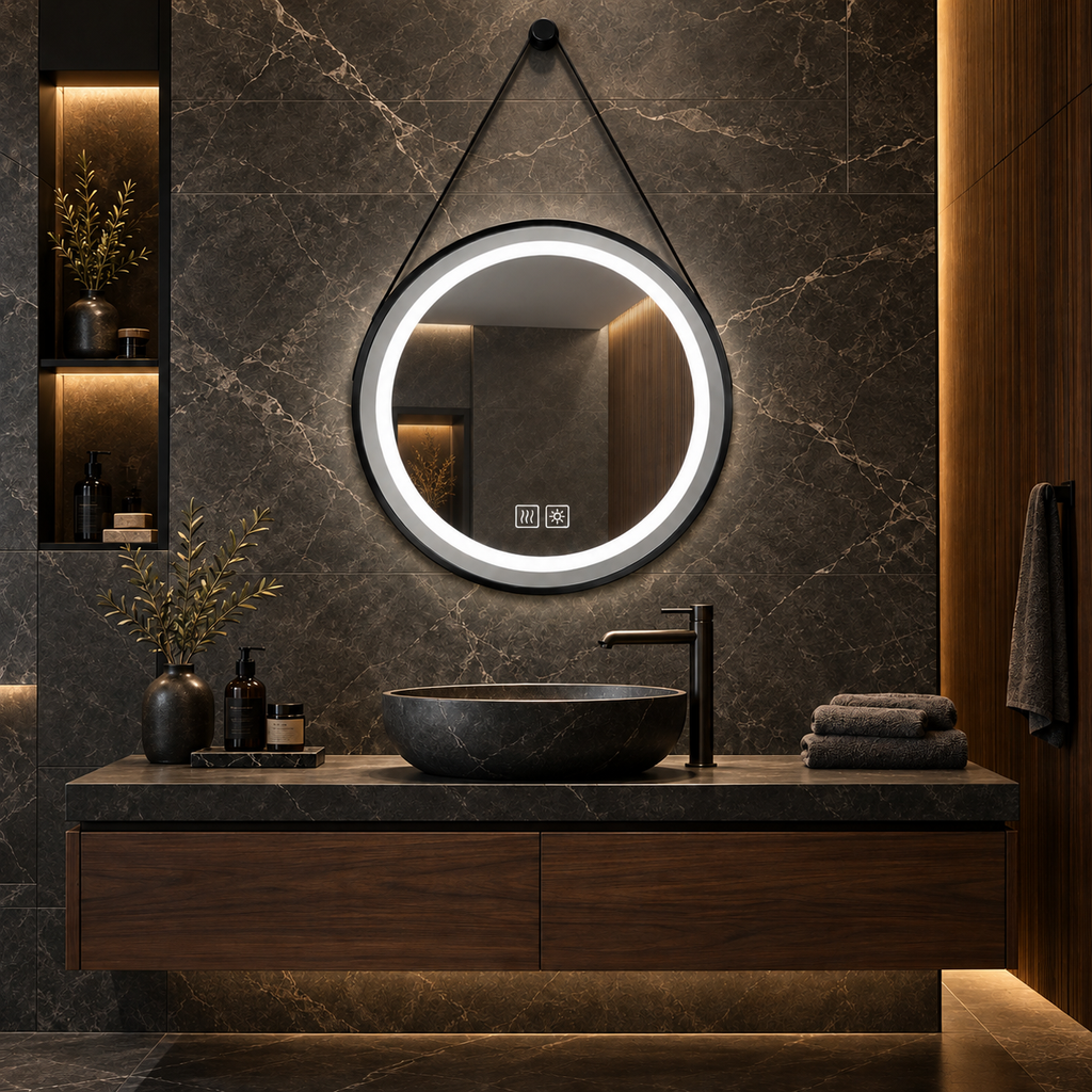 Miroir rond salle de bain lumineux