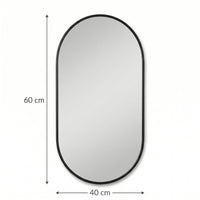 Miroir noir ovale
