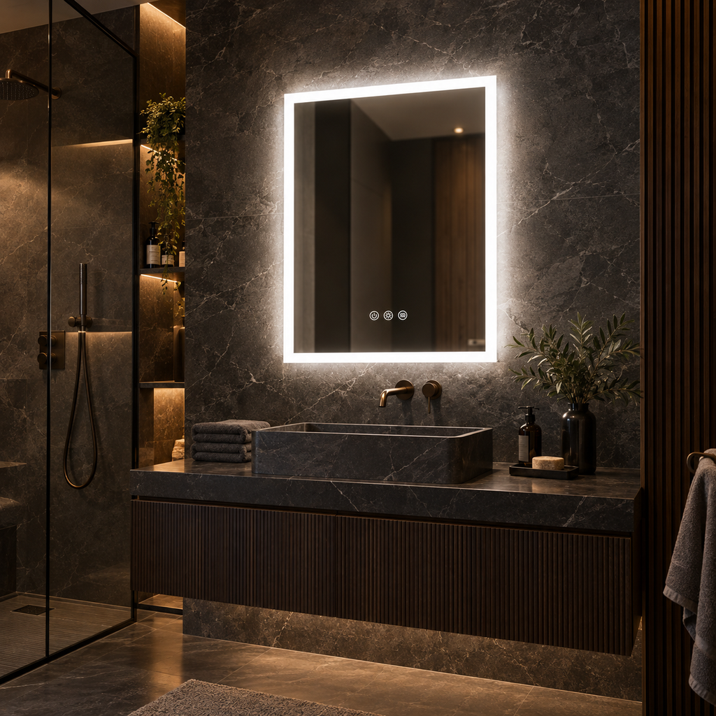 Miroir lumineux rectangulaire