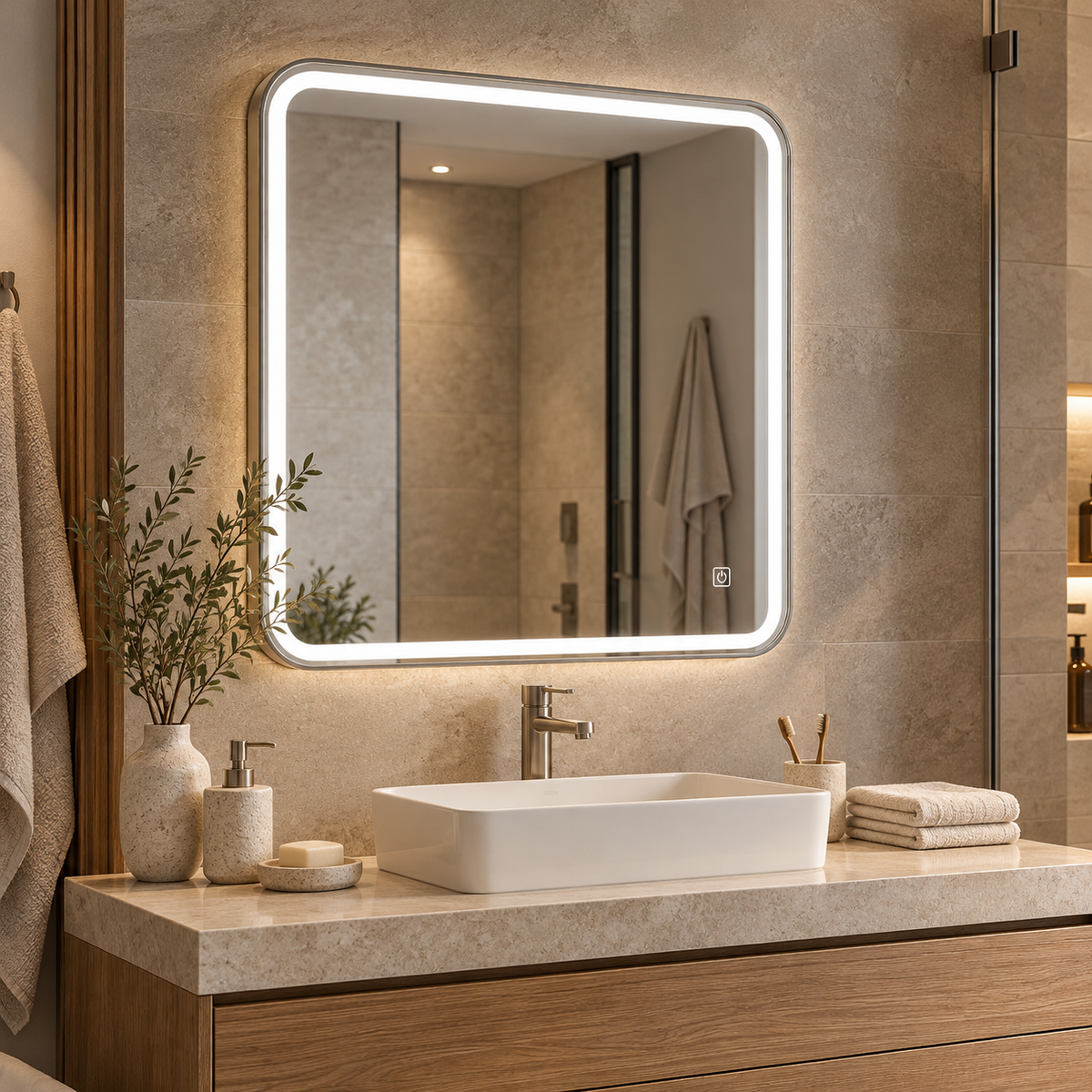 Miroir salle de bain à led